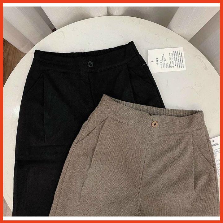 Quần Baggy Công Sở Nữ Chất Dạ Tăm Mềm Đẹp Không Nhăn