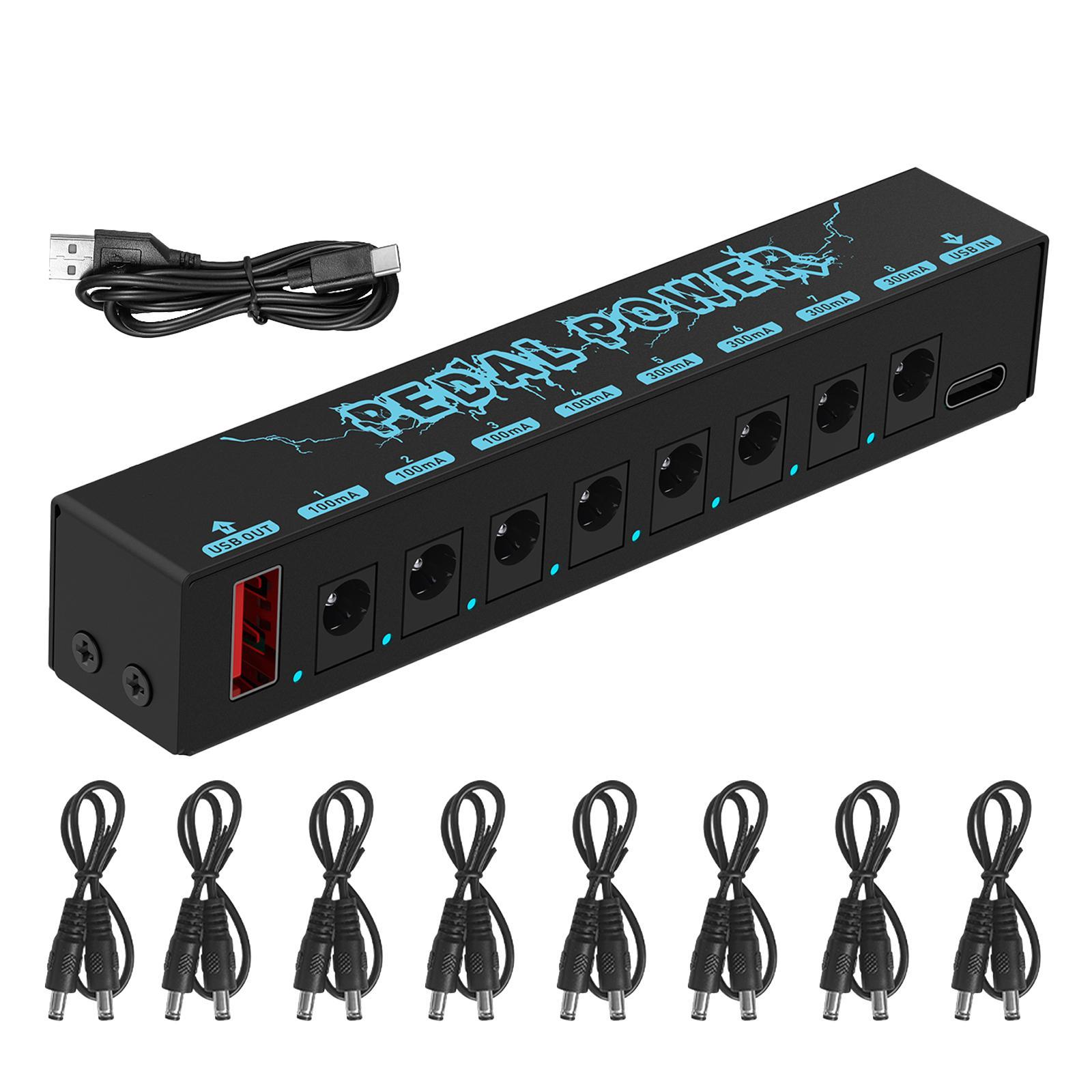 Guitar Pedals Power Supply Durable with USB Port Guitar Effector Power Supply