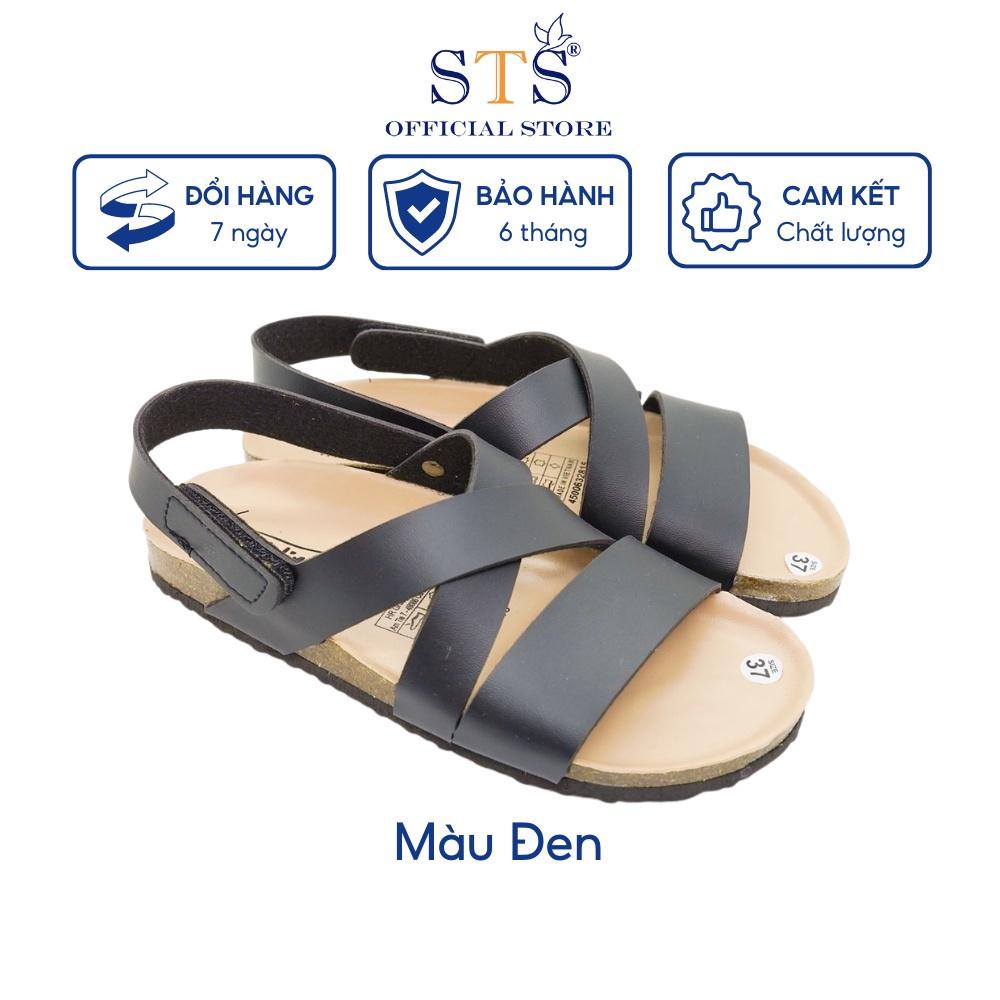 Giày Sandal Đế Trấu Nam nữ quai chéo Da Pu cao cấp xuất khẩu, mặt lót PU kem chống nước nhiều màu sắc mã KPU21