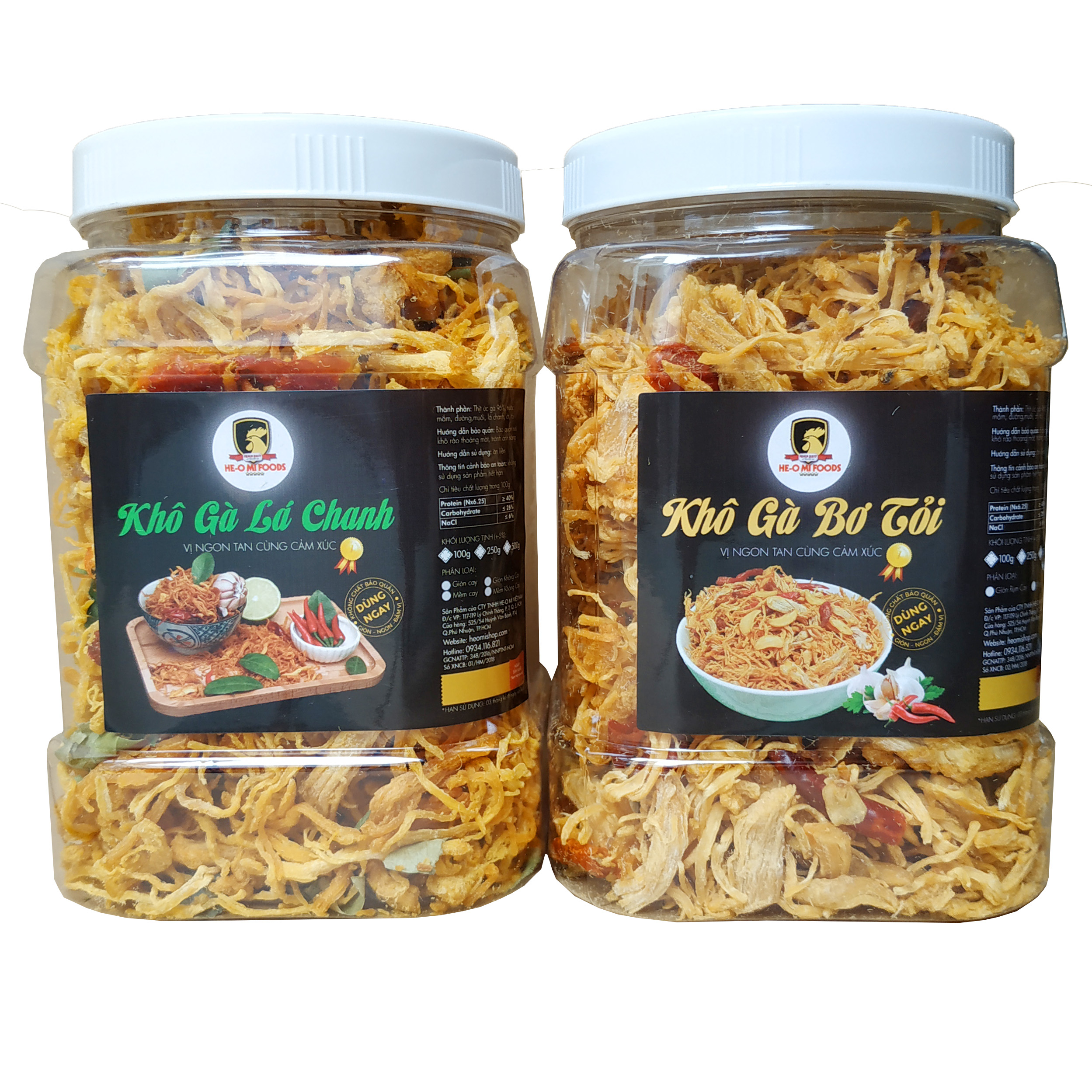 Khô gà bơ tỏi giòn cay Heo Mi 500g