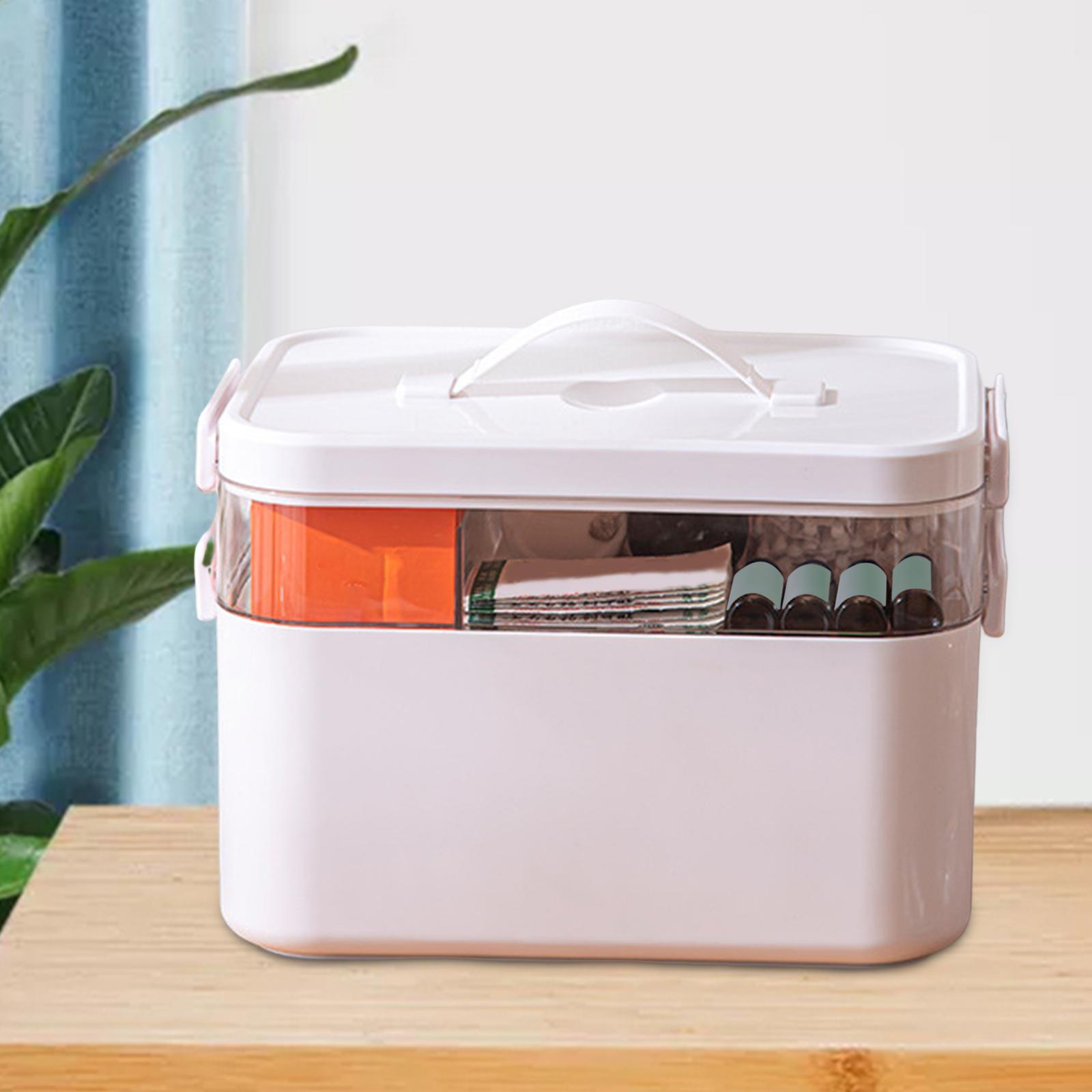Family First Aid Medical Box Storage Case Double Layer for Sewing Sports Car