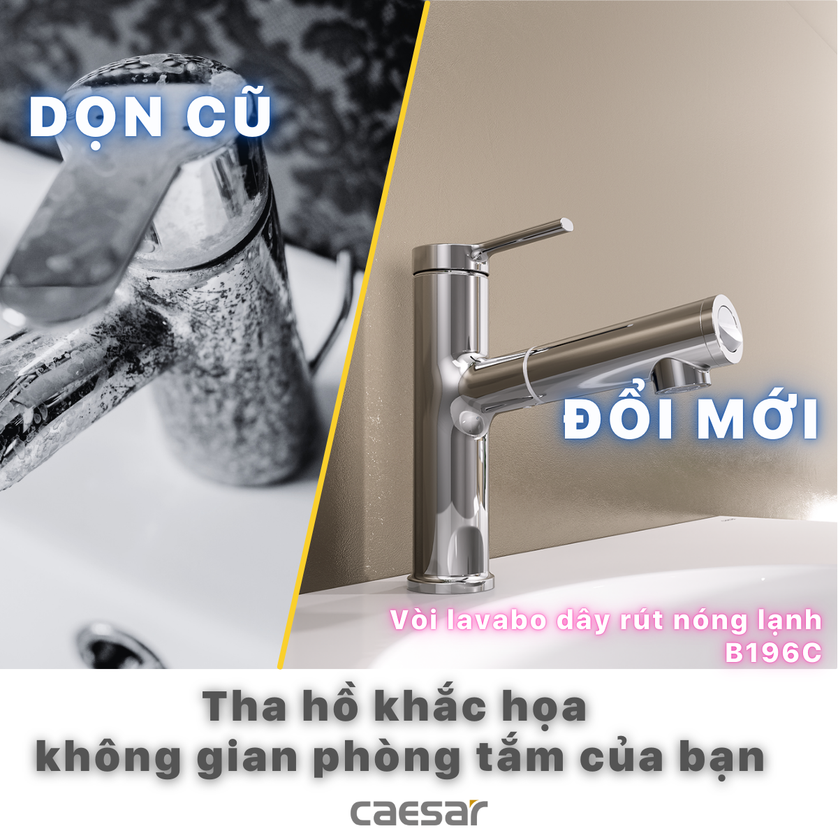 Vòi Nước Nóng Lạnh Dây Rút - B196C