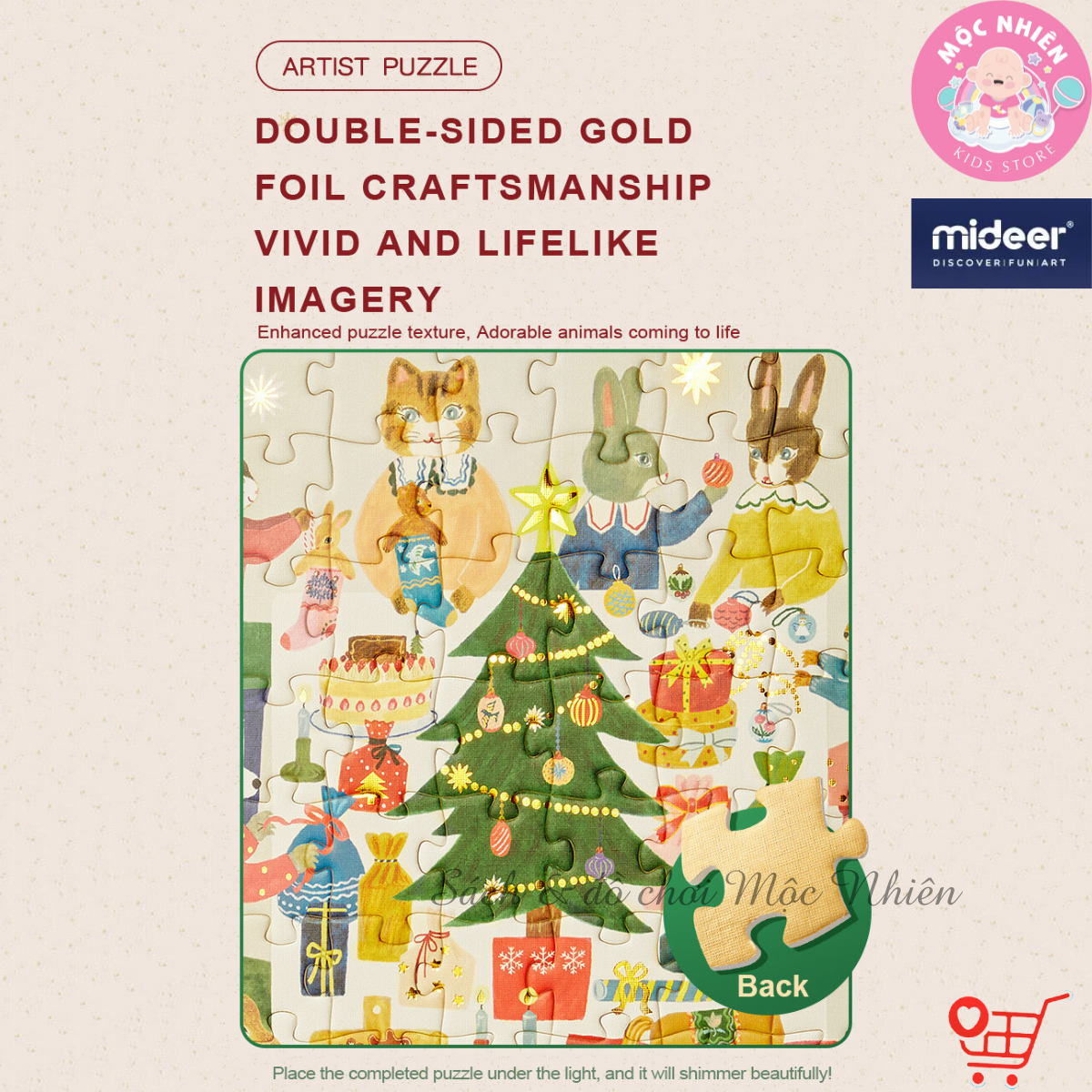 Đồ Chơi Xếp Hình Puzzle Chủ Đề Noel 2024 - Mideer Christmas Gift Box Puzzle - Đồ Chơi Giáng Sinh Cho Bé