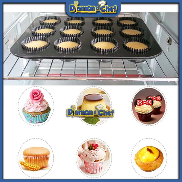 Khuôn Nướng Bánh Chống Dính Cupcake 12 Ô