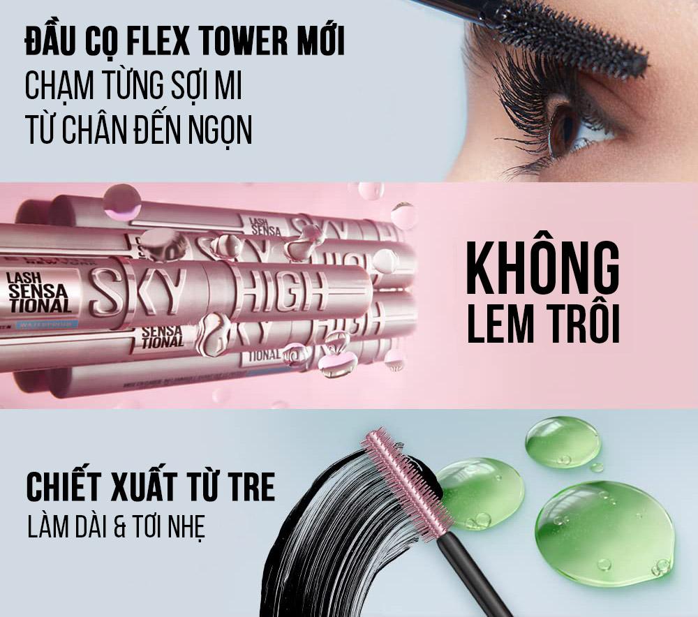 Mascara Maybelline Lash Sensational Sky High Mi Dài, Cong, Dày Hoàn Hảo 6ml