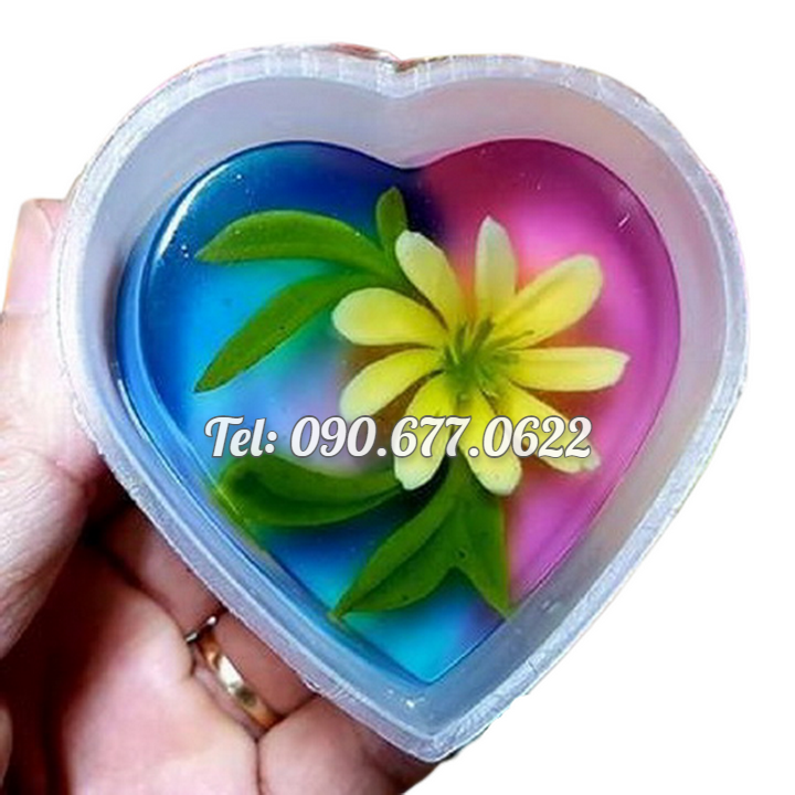Bộ 10 khuôn bánh Flan hình tim – Loại có nắp – Mã số 1463