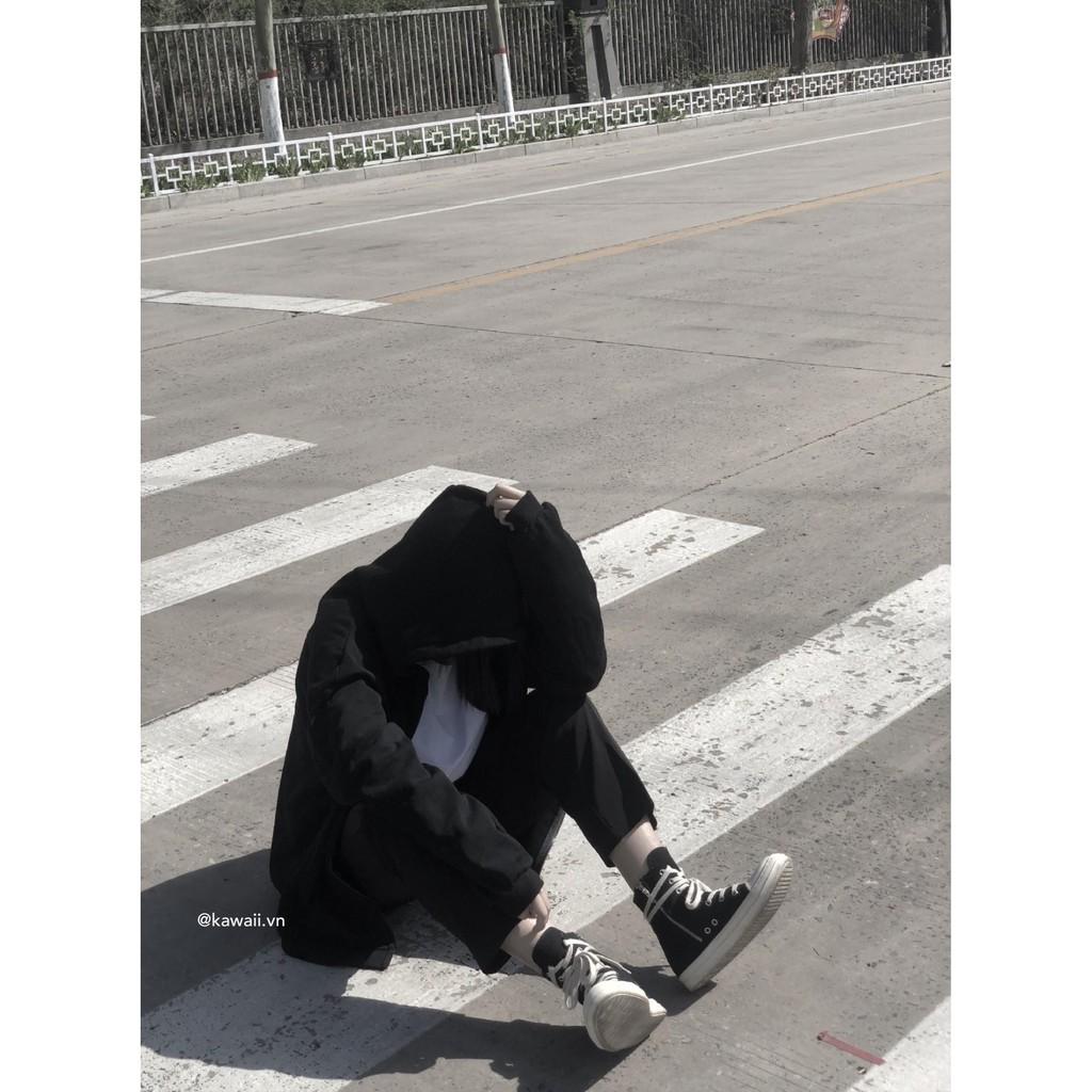 ZIP JACKET : ÁO KHOÁC ĐEN OVERSIZED PHỐI KHOÁ KÉO