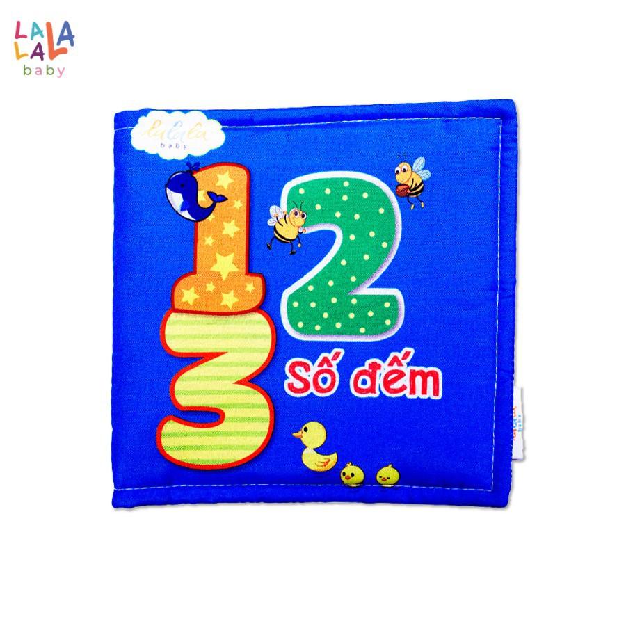 Combo 2 cuốn sách vải Lalala baby, kích thích đa giác quan, kích thước 15x15cm 12 trang (Số đếm, chữ cái)