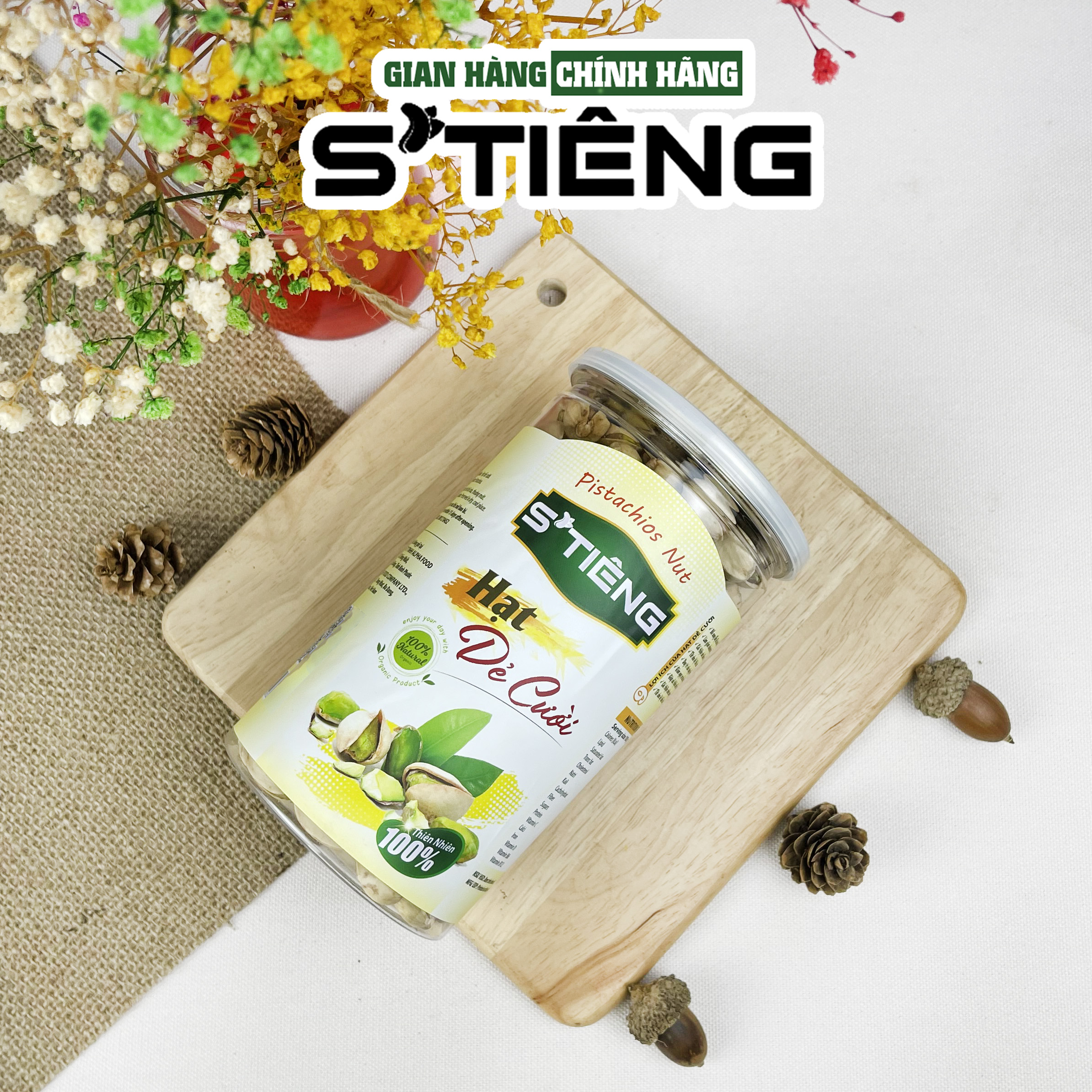 500Gr Hạt Dẻ Cười Mỹ Không Tẫy Trắng S'TIÊNG Hộp