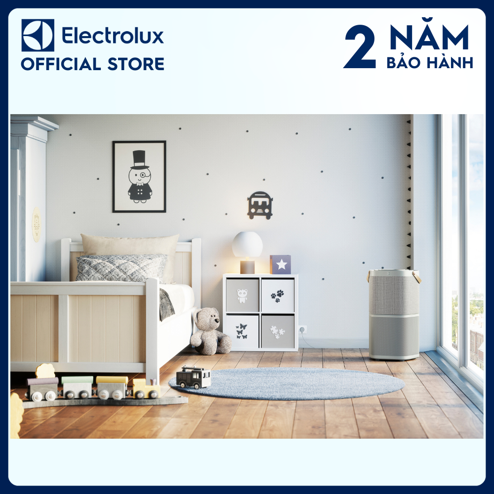 Máy lọc không khí Electrolux PA91-406GY cho phòng 60m² - Bộ lọc HEPA 13 5 lớp diệt 99.99% vi khuẩn &amp; bụi mịn, màn hình cảm ứng hiển thị chất lượng không khí, kết nối Wifi [Hàng chính hãng]