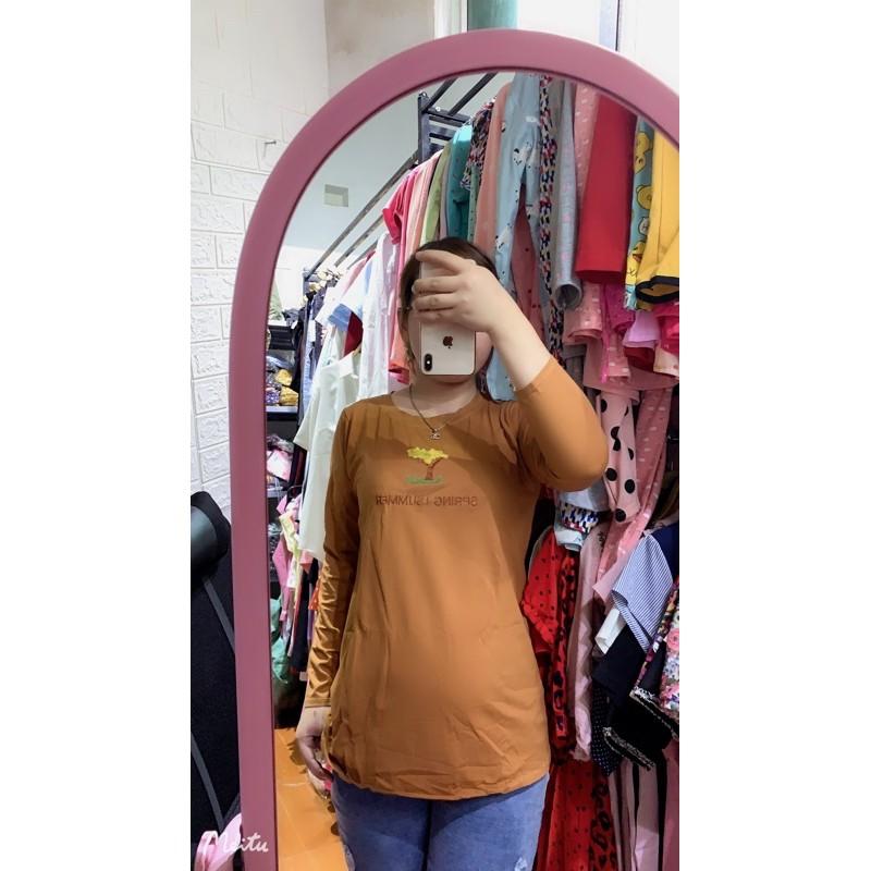 XẢ SỐC Áo bầu cotton dài tay hàng new ghi chú màu