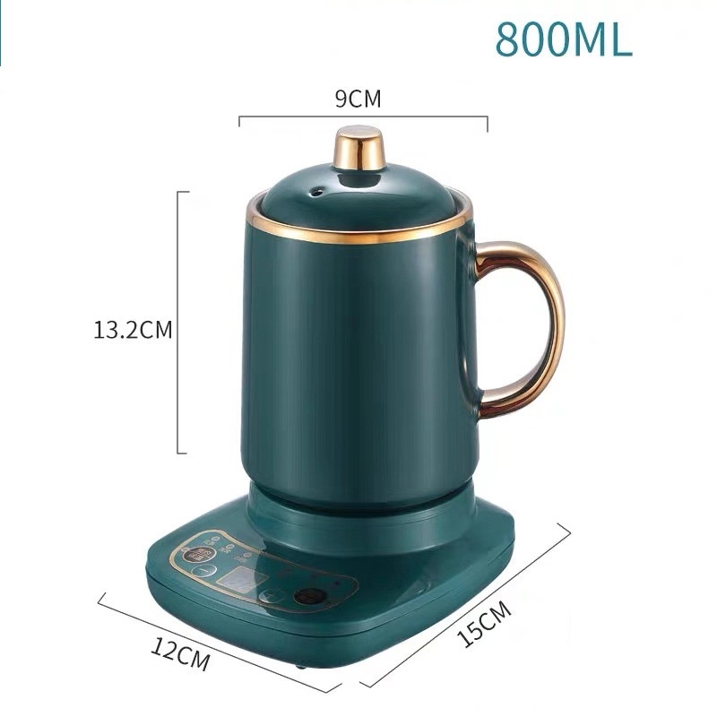 Nồi dạng ấm hầm yến bằng sứ sứ Green 2 loại 500 ml và 800ml