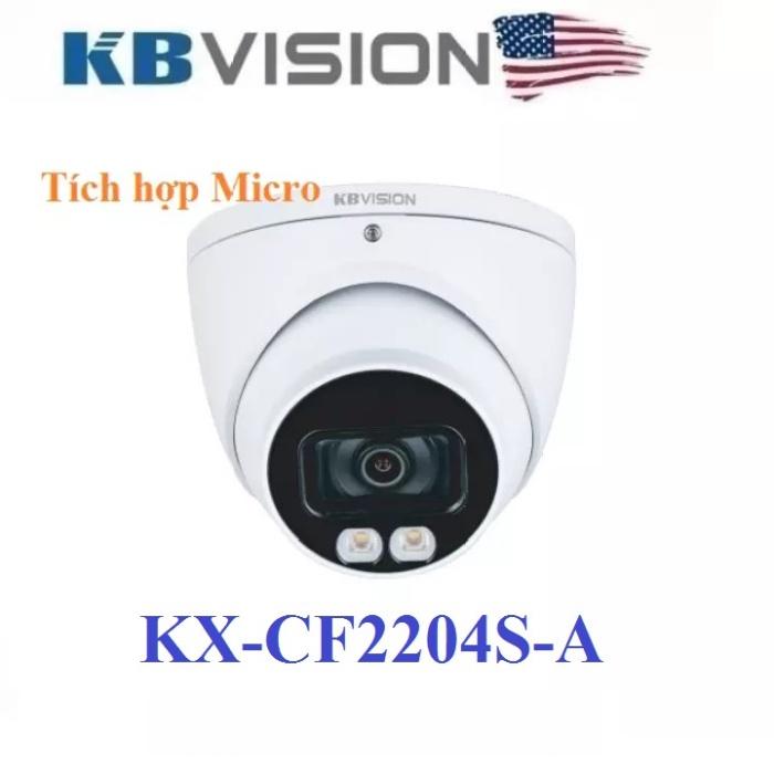 Camera Dome Full Color Startlight 4 in 1 2.0MP KBVISION KX-CF2204S-A, Tích hợp sẵn micro, có màu ban đêm... (Hàng chính hãng)