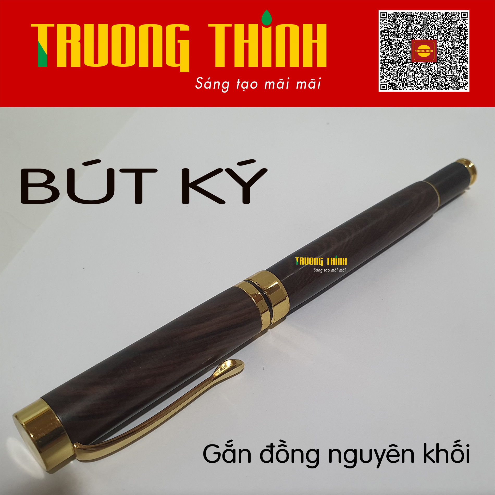 Bút Ký Gỗ Mun Vân Cao Cấp Sang Trọng Bền Đẹp Trường Thịnh Chính Hãng Đẳng Cấp Doanh Nhân. Loại Rút 14.5 cm