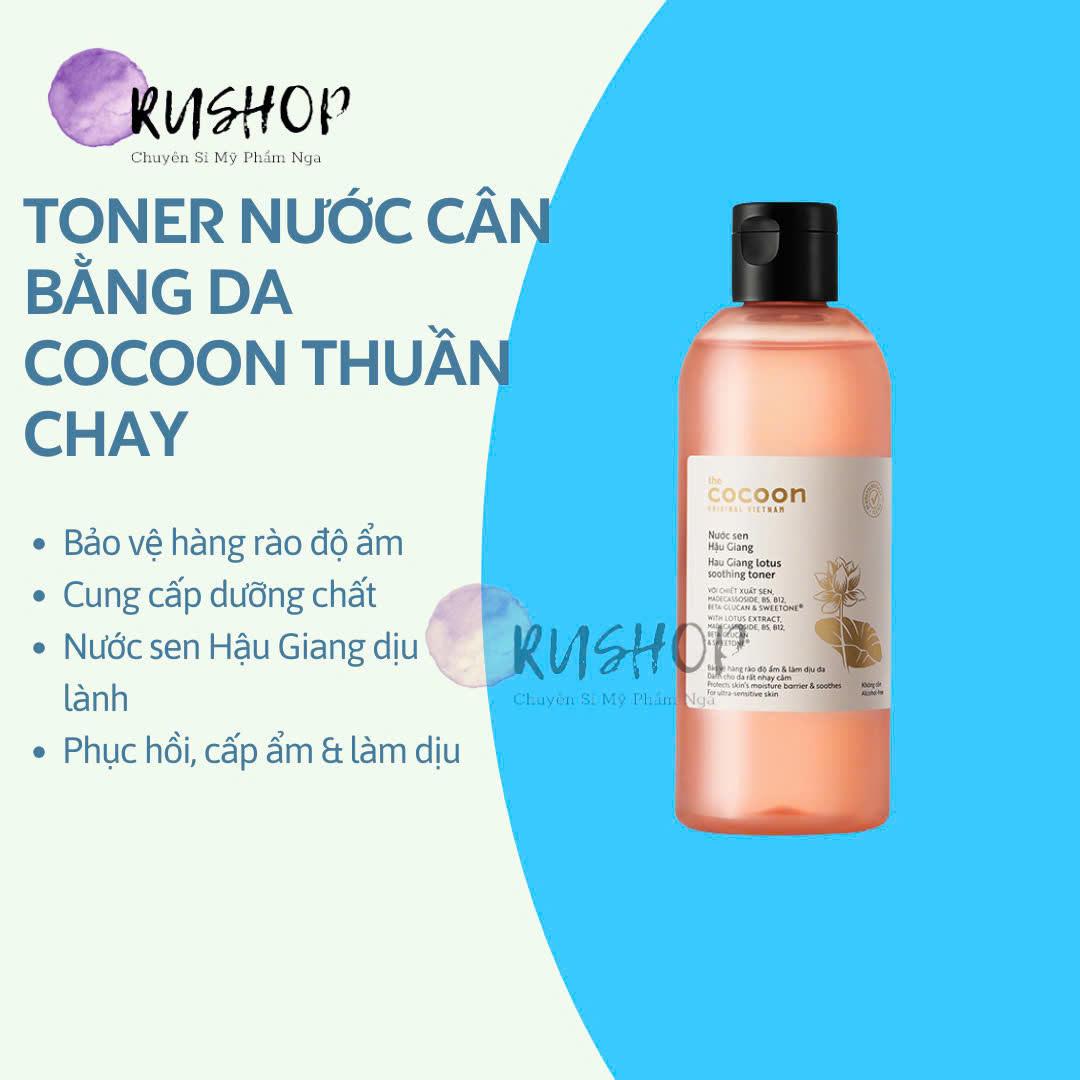 Toner nước cân bằng da SEN Hậu Giang cocoon 310ml Thuần Chay