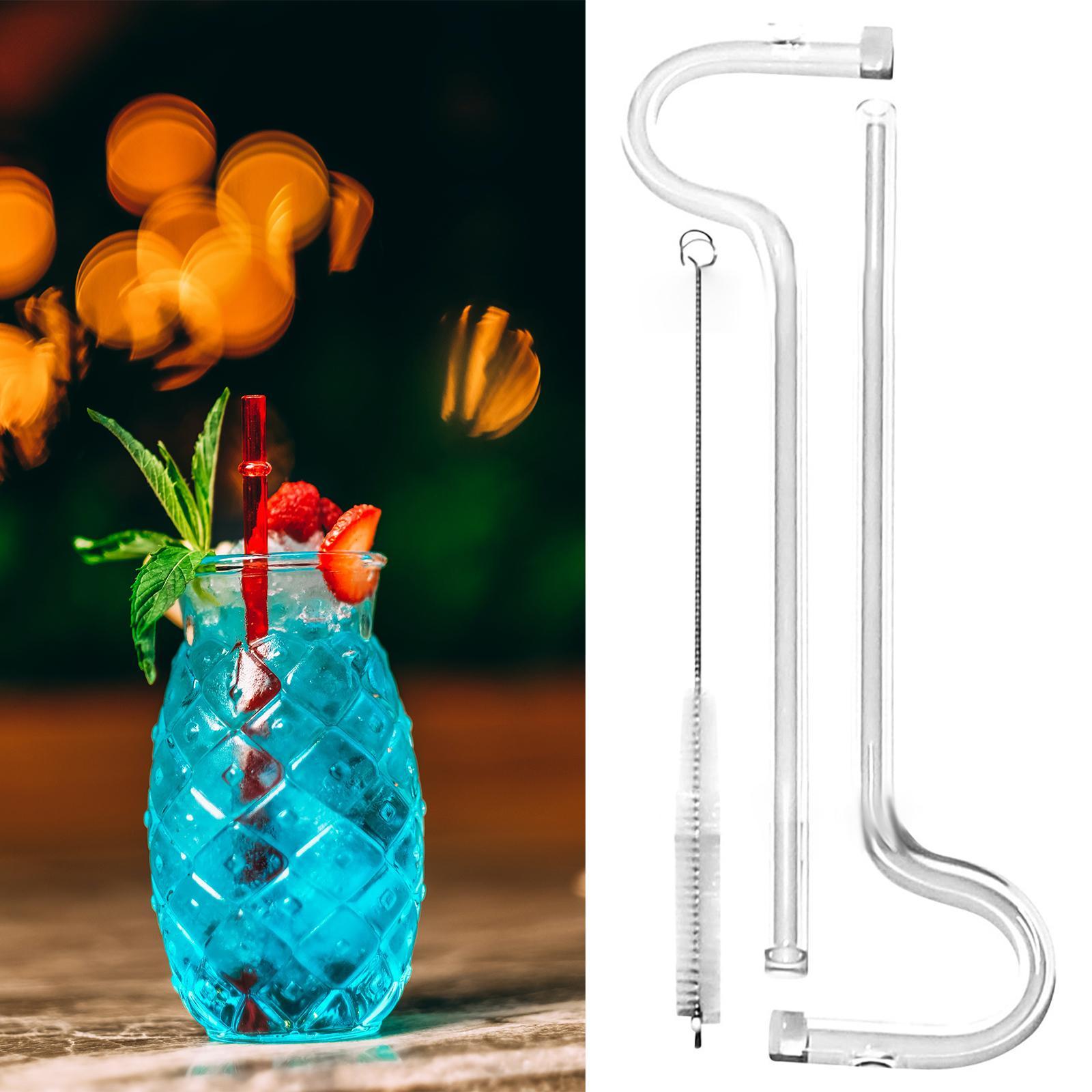 Glass Straws with Cleaning Brush Drinking Staws for Juice Milk cold Drinks