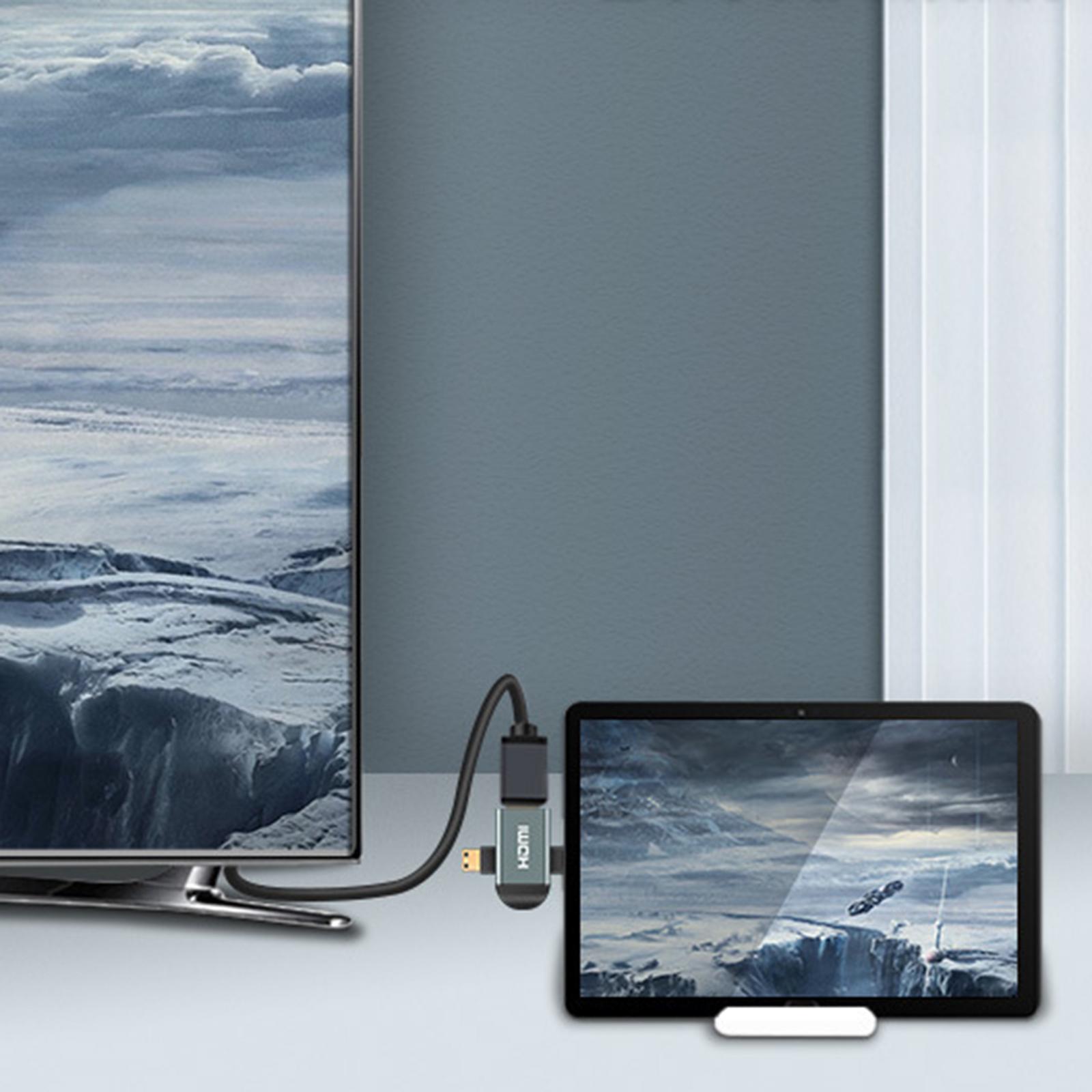 3in 1 HDMI Female to Mini HDMI Male + Micro HDMI Male Adapter