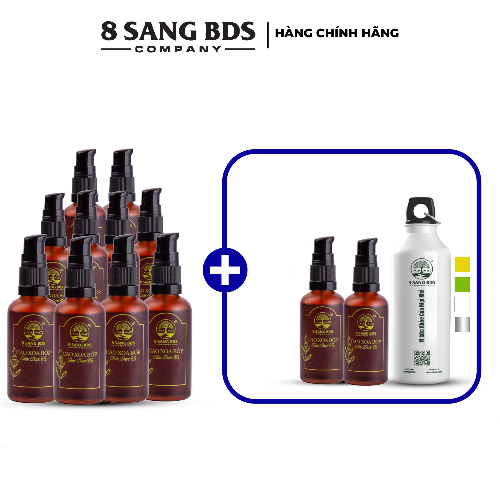 Set 10 Chai cao xoa bóp thảo dược 8S - 8 Sang BDS
