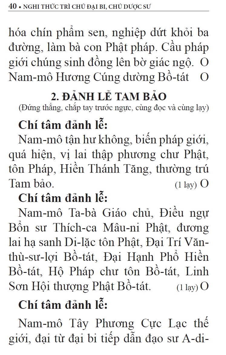 Nghi thức trì Chú Đại Bi, Chú Dược Sư &amp; Niệm Phật A Di Đà