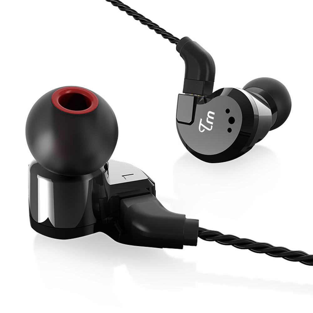 Tai nghe thể thao lai HiFi 2 pin Cáp có thể tháo rời 3,5 mm 2DD + 2BA TRN V80