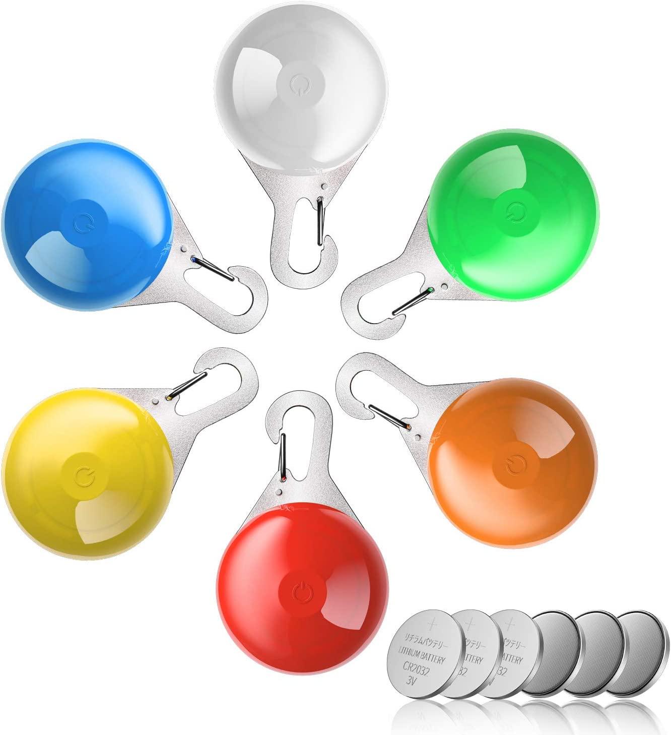 Đèn chùm chó phát sáng, đèn LED chó, 6 đèn an toàn chó mèo đầy màu sắc cho Keychain Bike Chạy đi bộ đường dài, đèn chùm không thấm nước LED