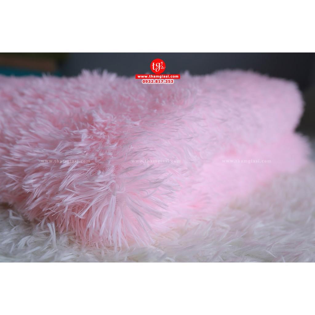 Thảm Lông Xù Màu Hồng | 100x160cm | Thảm Trang Trí Phòng Khách - Phòng Ngủ - Thảm Trải Sofa - Thảm Dành Cho Bé