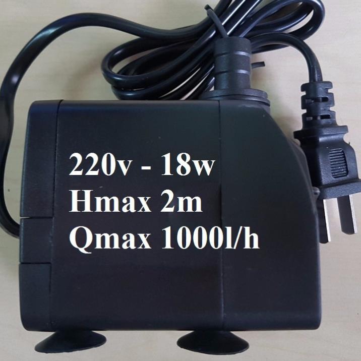 Bơm chìm hồ cá 220v: 3 loại 15w, 16w, 18w