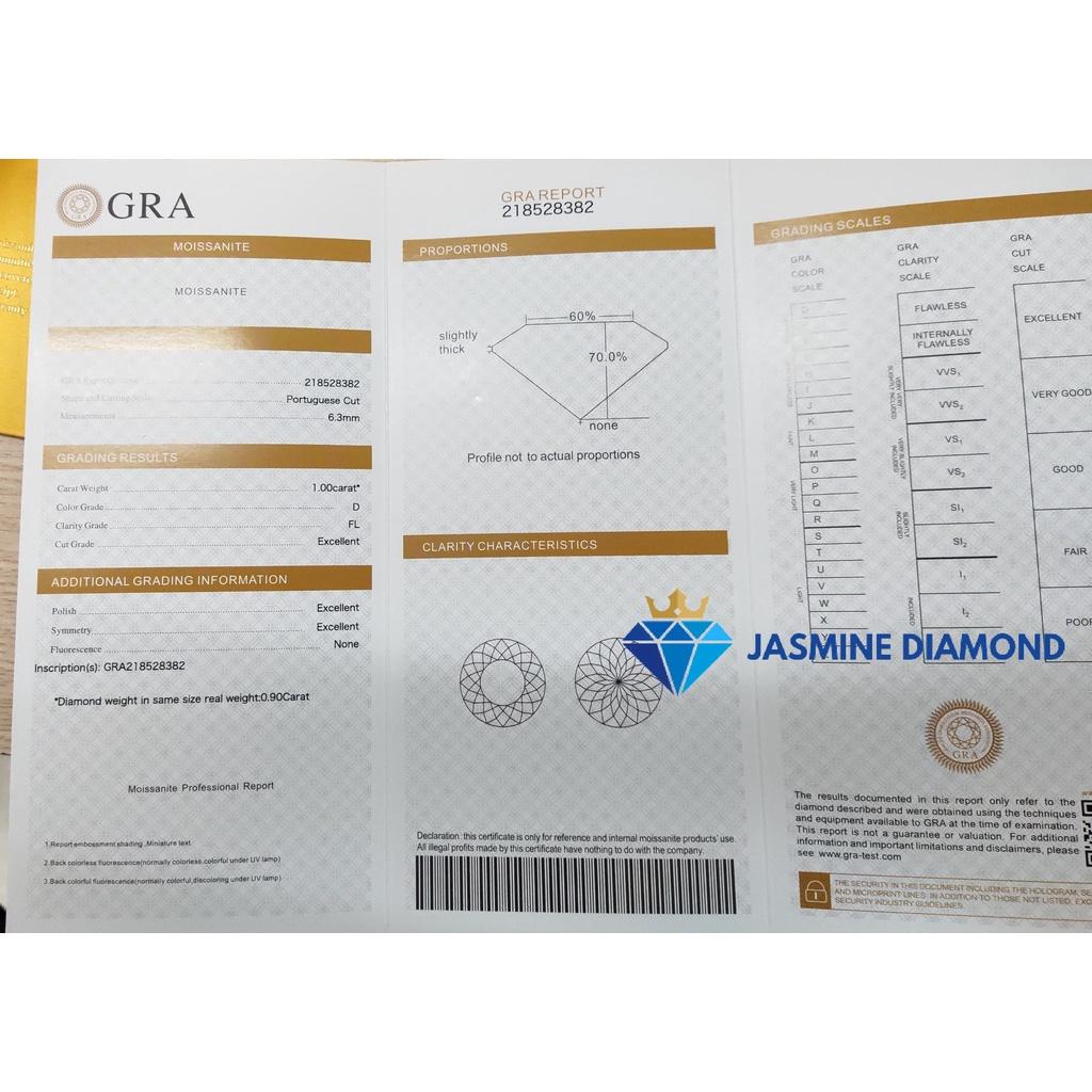 (Size 15-18 ly) Kim cương nhân tạo Mỹ Moissanite giác cắt hoa cúc Portuguese