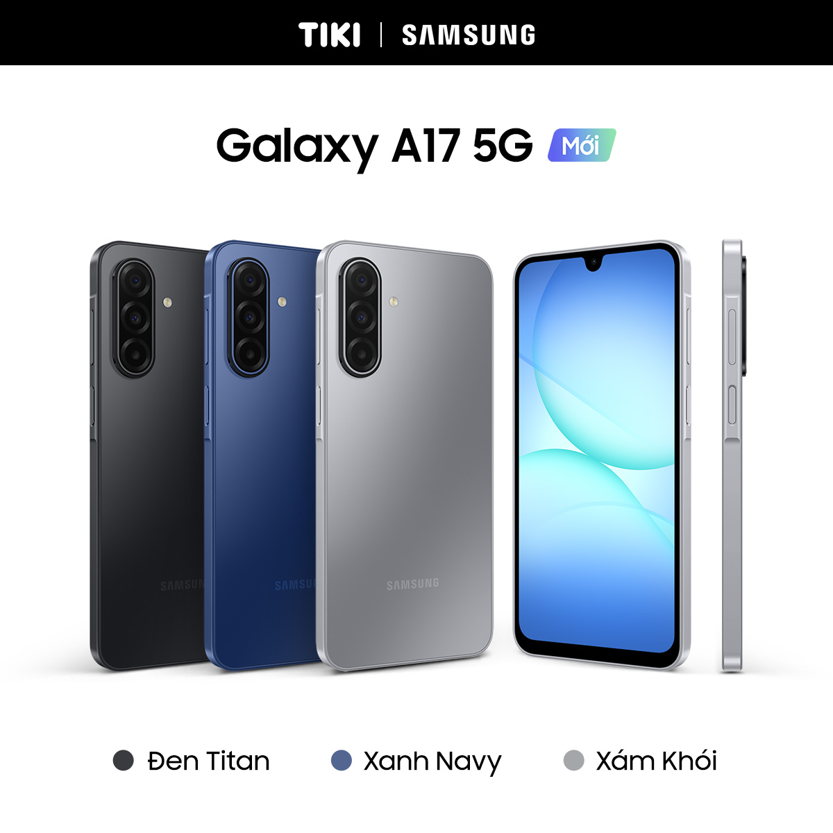 Điện Thoại Samsung Galaxy A17 5G (8/128GB), Camera 50MP &amp; IOS, Kính Cường Lực Gorilla Victus, AI Gemini - Hàng Chính Hãng