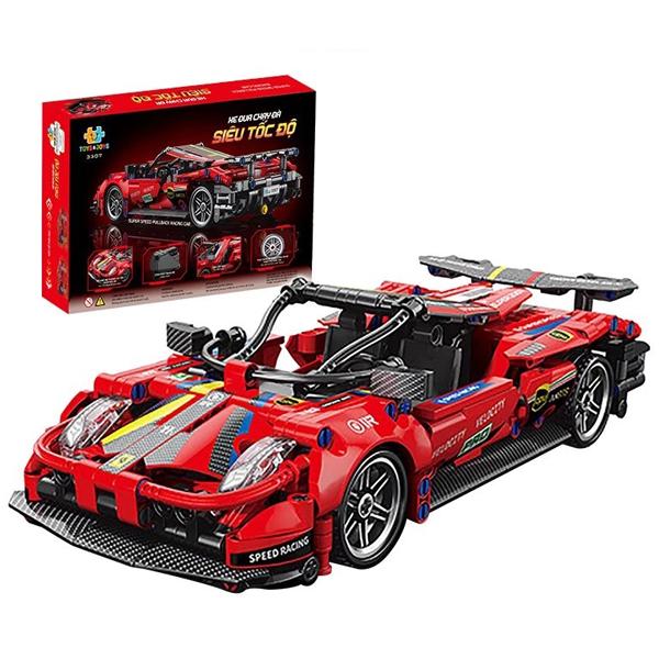 Đồ Chơi Lắp Ráp Xe Đua Chạy Đà Siêu Tốc Độ - Super Speed Pullback Racing Car - Toys&amp;Joys 3307 (513 Mảnh Ghép)