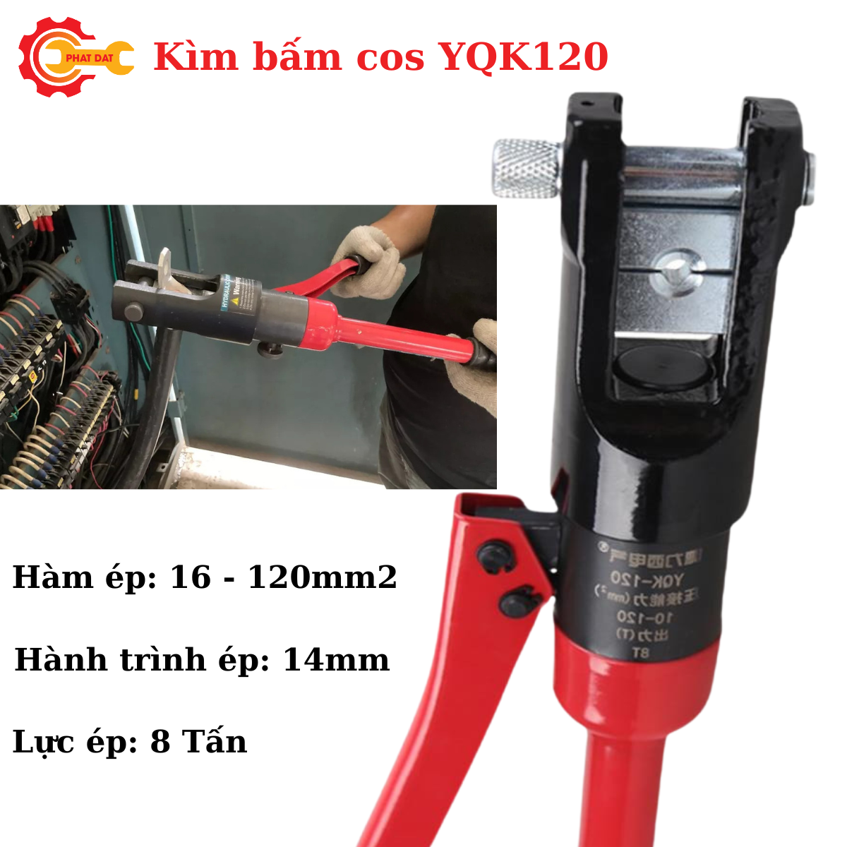 Kìm bấm cốt thủy lực YQK120