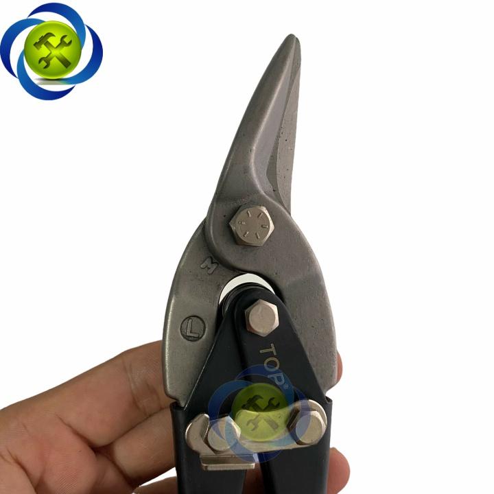 Kéo cắt tôn mũi cong trái TOP VNH-001L cán đỏ 10"/250mm