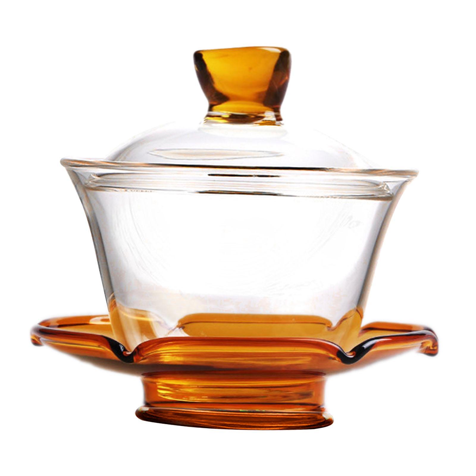 Glass Teapot Set with Lid Tea Maker Tea Cup Transparent Kungfu Glass Tea Set for Office