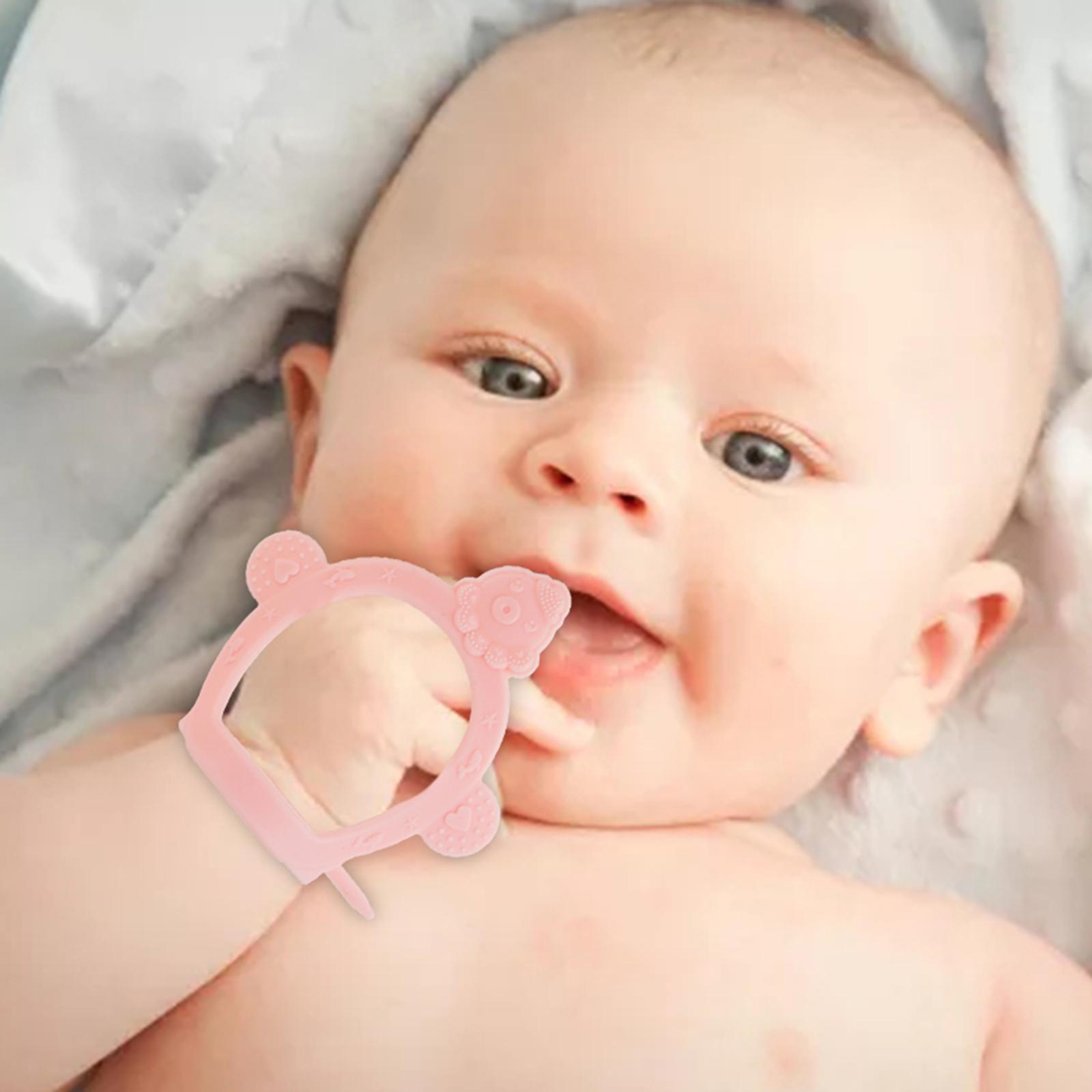 Baby Teething Toys Food Grade Silicone Soothing Teething for Babies Infants Pink