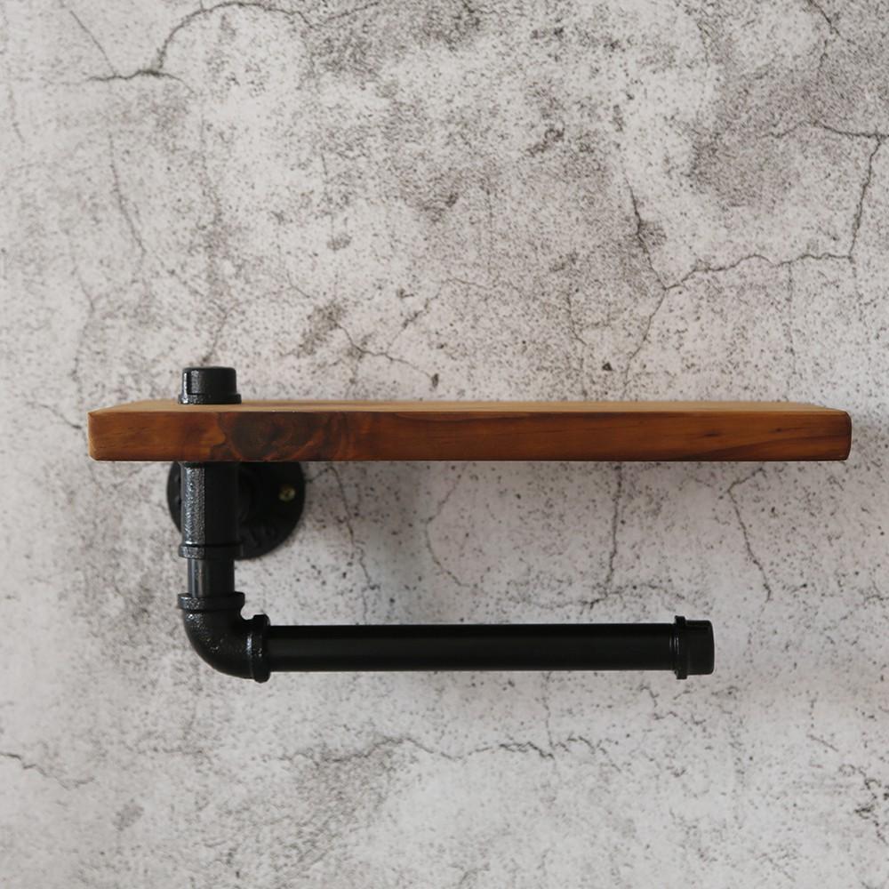 Kệ ống nước mini kèm móc treo tường WC, kệ ống nước lắp ráp chất liệu ống sắt cao cấp trang trí đẹp