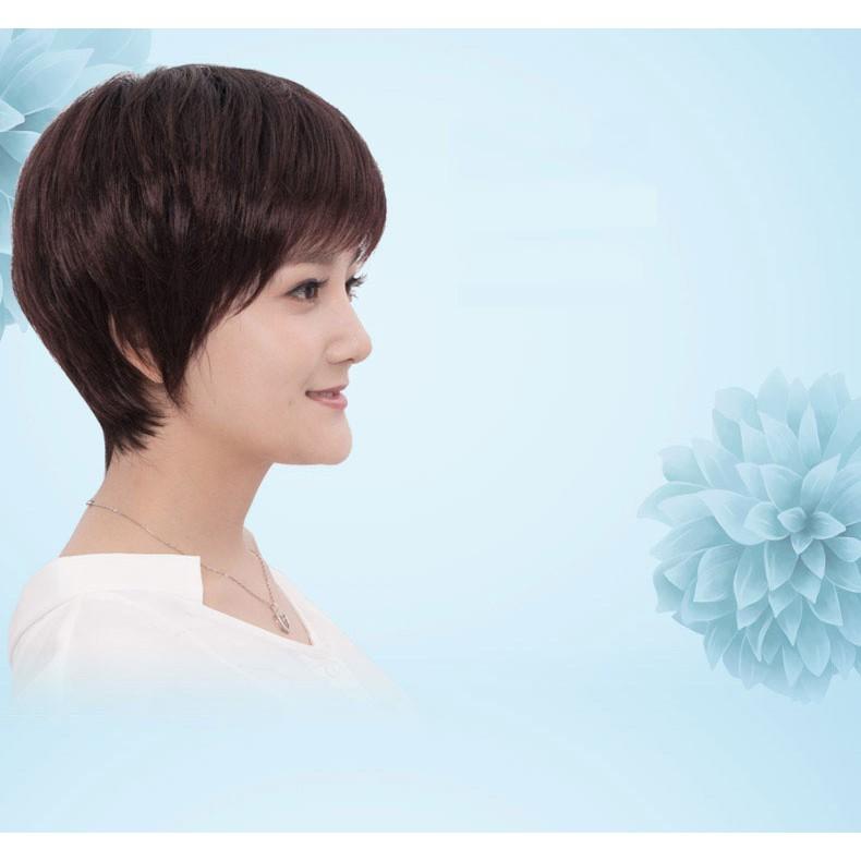 Tóc trung niên tém thẳng ngắn , tặng lưới chụp