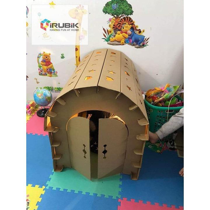 Nhà bìa đồ chơi - Nhà bìa vòm carton 100% bột gỗ size to 100x69x82