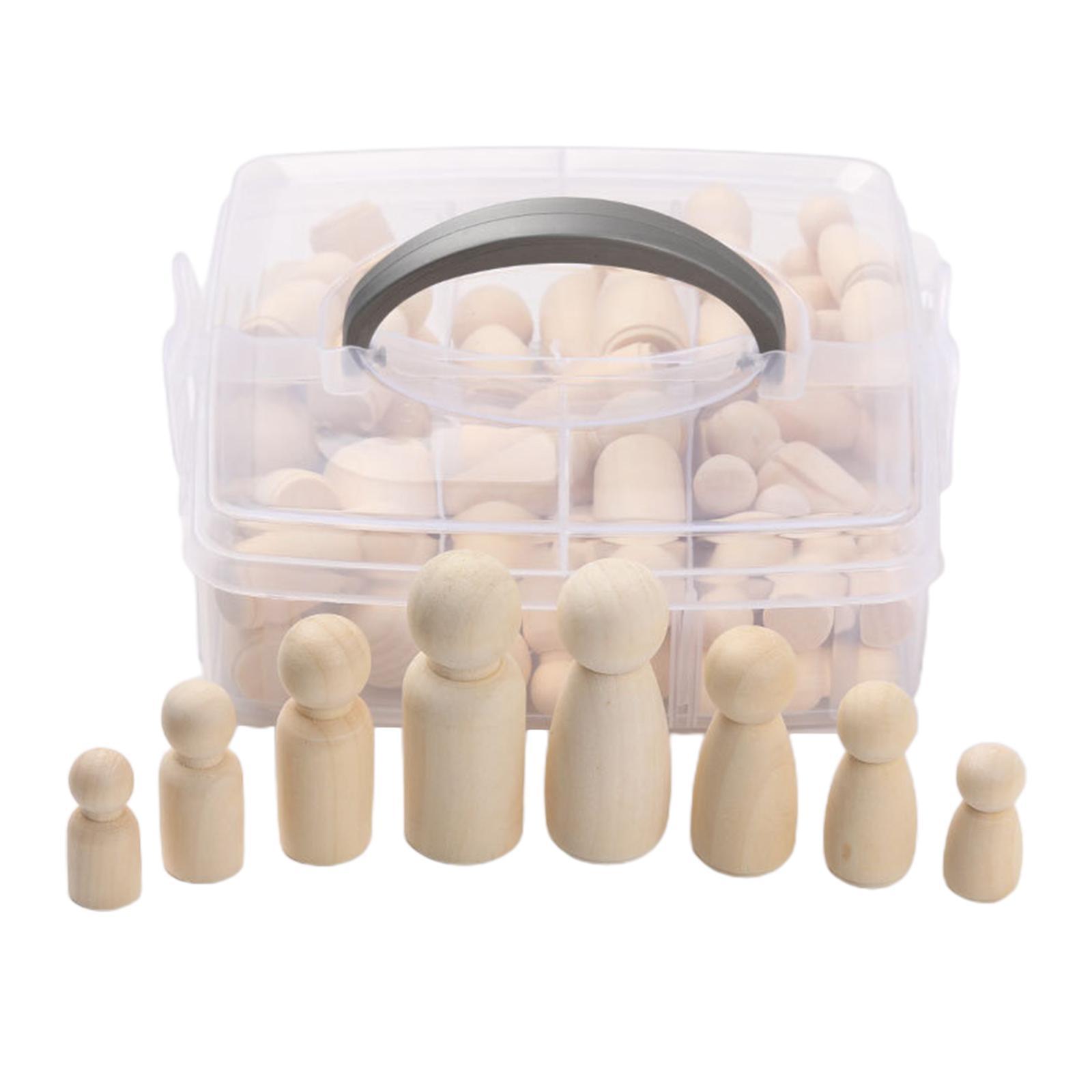 50Pcs Smooth Blank Peg Doll DIY Figures Pieces Making Decor Dolls Bodies