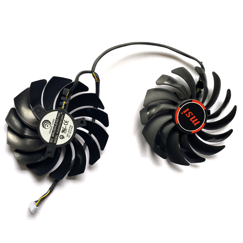 Quạt làm mát GPU 2PCS 95mm PLD10010S12HH 4PIN RX580 cho Card đồ họa GTX 960 GTX980Ti GAMING GTX 950 GTX 1060 1080 470 GAMING