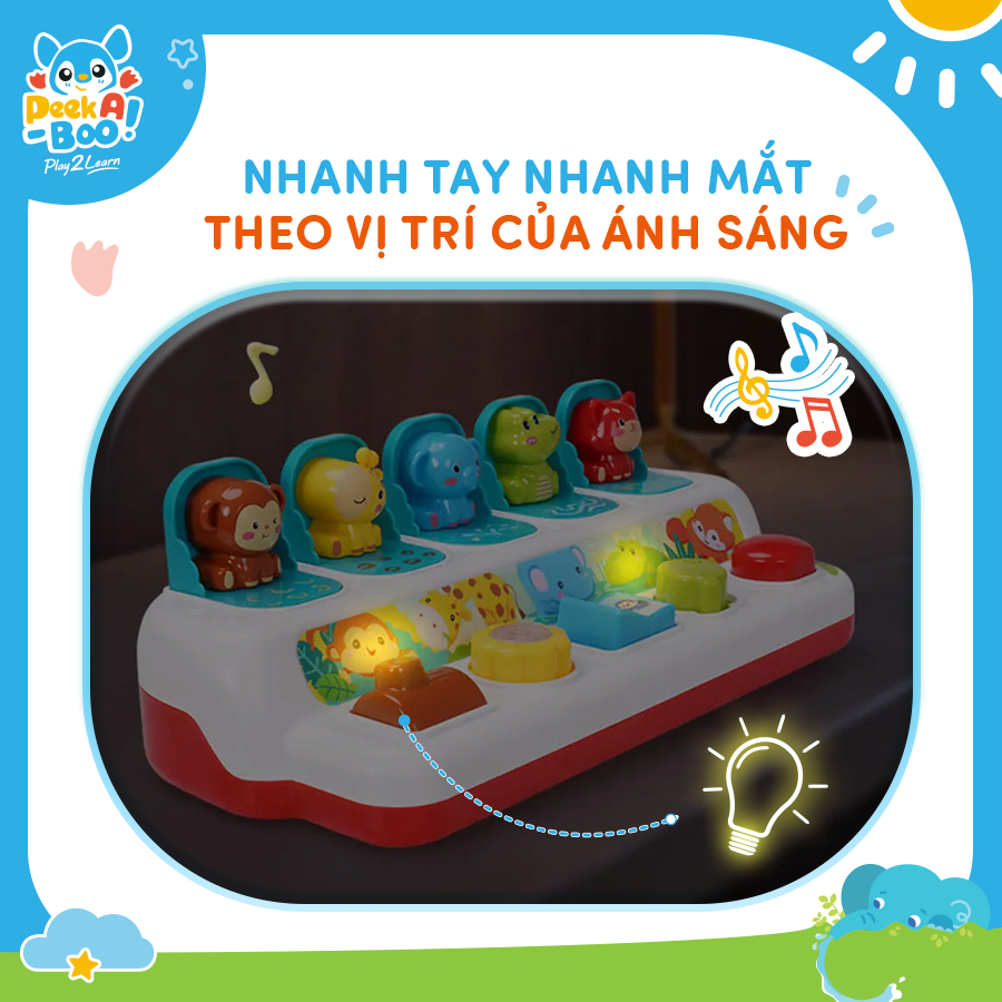 Đồ Chơi Nút Bật Rèn Luyện Tay-Mắt Cho Bé PEEK A BOO PAB048