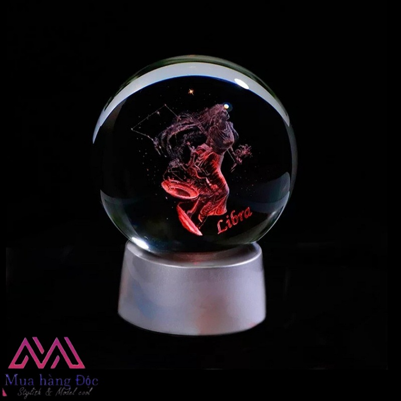 Quà Tặng Sinh Nhật Quả Cầu Pha Lê 3D LED Cung Song Tử