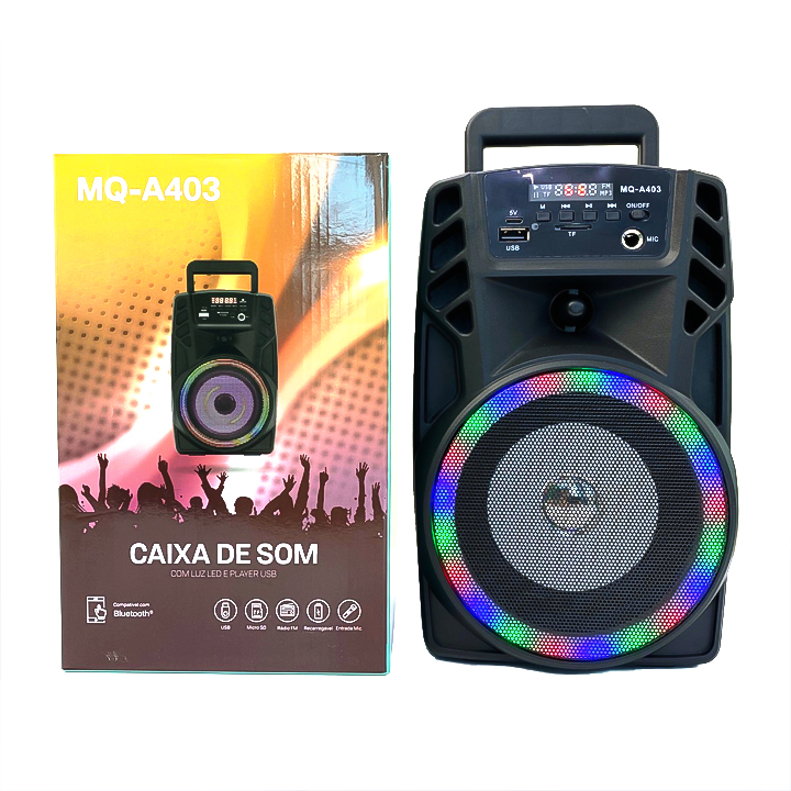 Loa bluetooth hát karaoke xách tay MQ-A403 loa kẹo kéo mini nghe nhạc cực đã có đài FM, thẻ nhớ, usb tặng kèm mic - hàng chính hãng