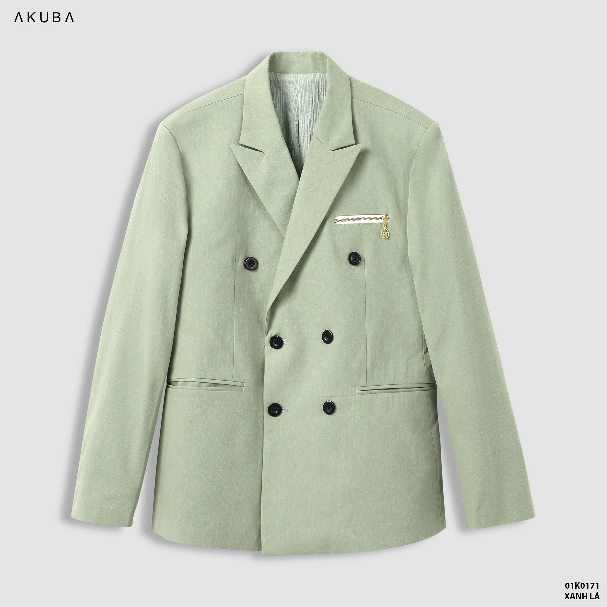 Áo khoác Blazer nam trơn sang trọng AKUBA form regular, mặc thoải mái, nhiều màu | 01K0171