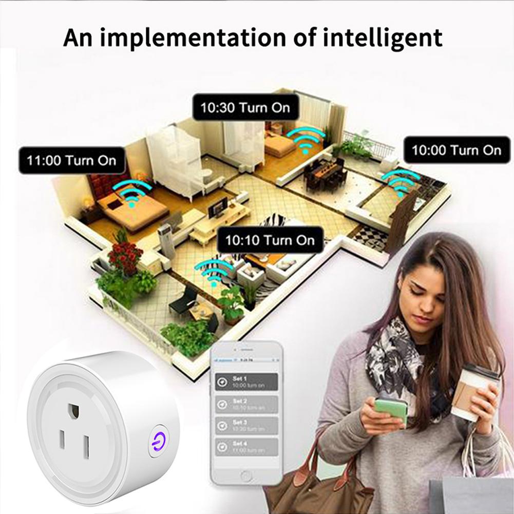 Tuya Wifi Intelligent Socket Remote Control WiFi Plug Wireless Remote Voice Control Timer Smartplug Compatible with