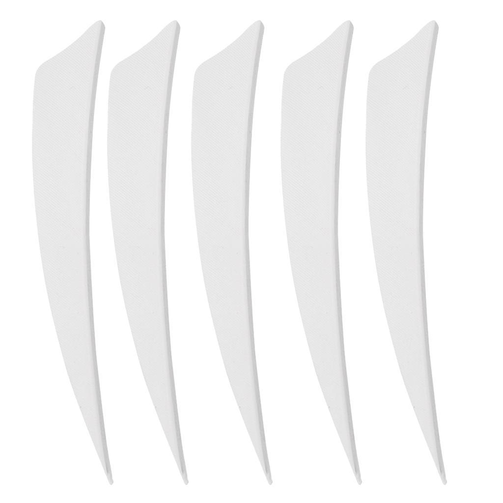 2-7pack 5 Pieces Shield Cut Archery Hunting Arrow Feather Fletching DIY White