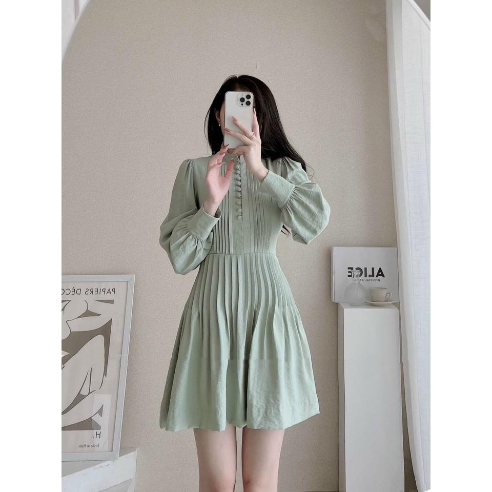 Đầm nữ babydoll xếp ly tay dài Lin Dress