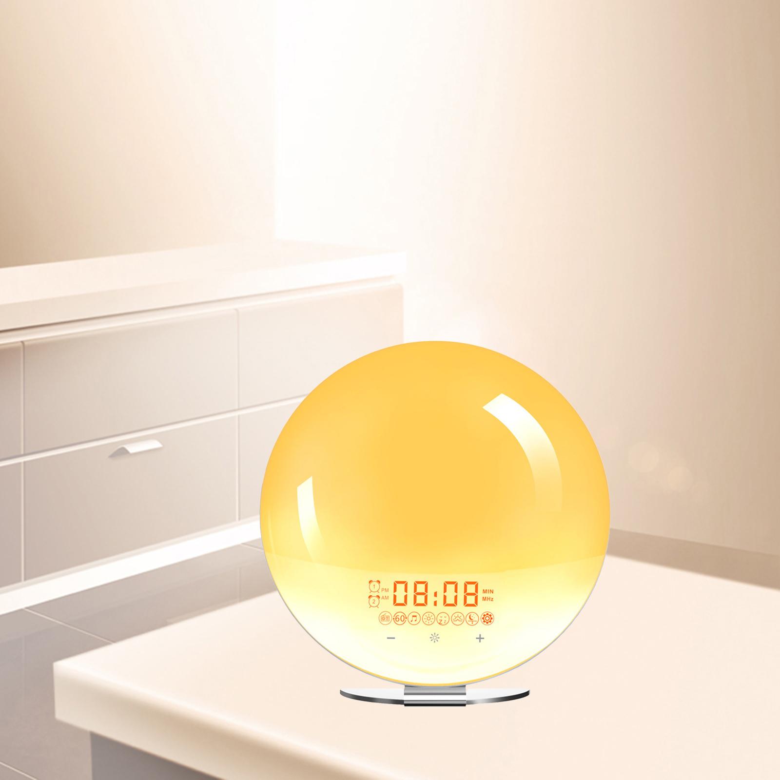 Wake Up Light Sunrise Simulation Alarm Clock FM Radio White Noise Sounds EU