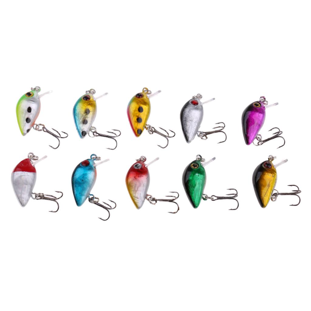 10pcs/lot 2.6cm/2g Plastic Minnow Fishing Lures Bass Crankbait Kit Popper Poper Lure Fishing Tackle Hooks Crankbait Hard Minnow Baits