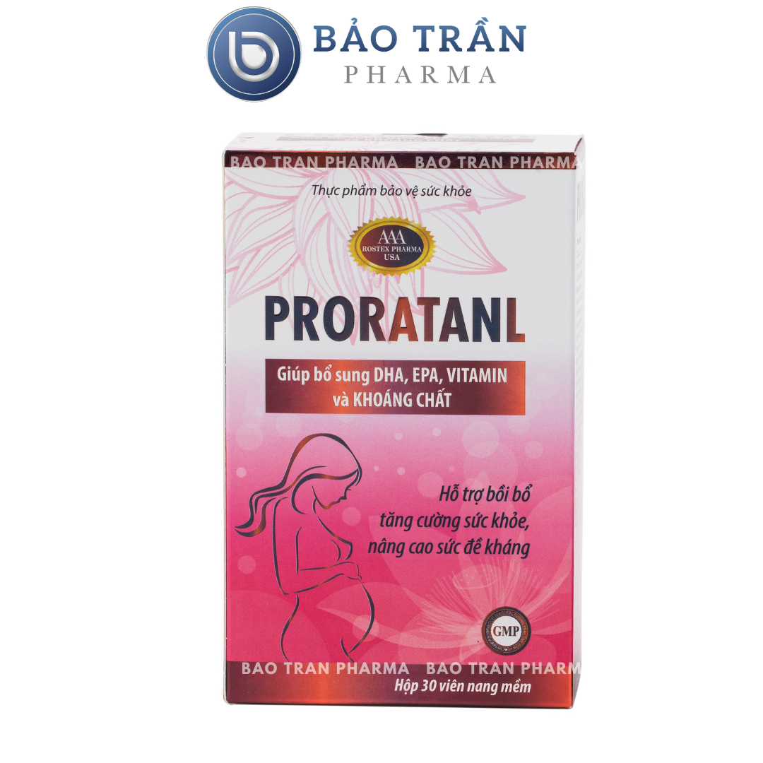 Viên uống Proratanl bổ sung DHA, EPA, Vitamin và khoáng chất hỗ trợ bồi bổ sữc khỏe cho phụ nữ mang thai - Hộp 30 viên