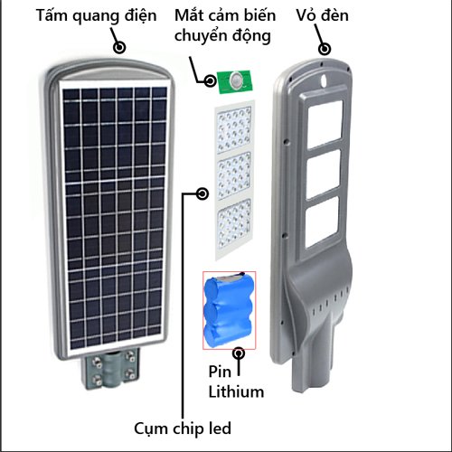 Đèn Đường Năng Lượng Mặt Trời 60W (Liền Thể)